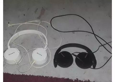 two pair of Sony headphones